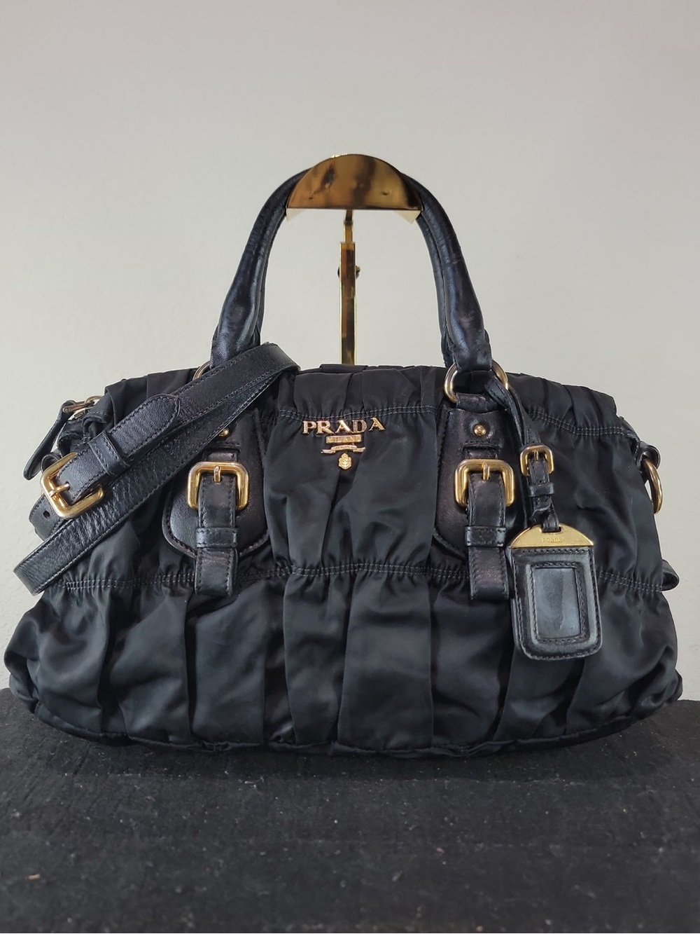 •PRADA• tessuto nylon gaufre two-way bag